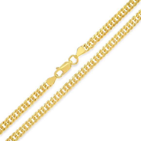 Silver/Gold 22" Miami Cuban Double Curb Chain - 925 Italy - Mens/Ladies/Unisex - Picture 4 of 11